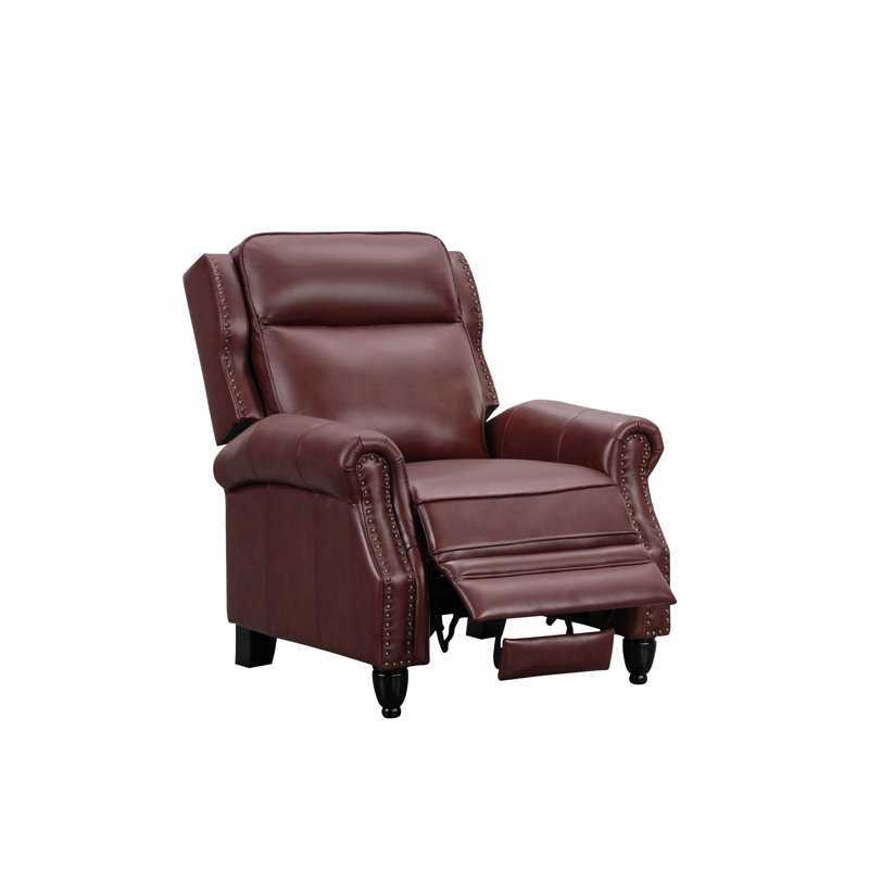 Fauteuil inclinable manuel 33 po Arrin, Cuir véritable brun