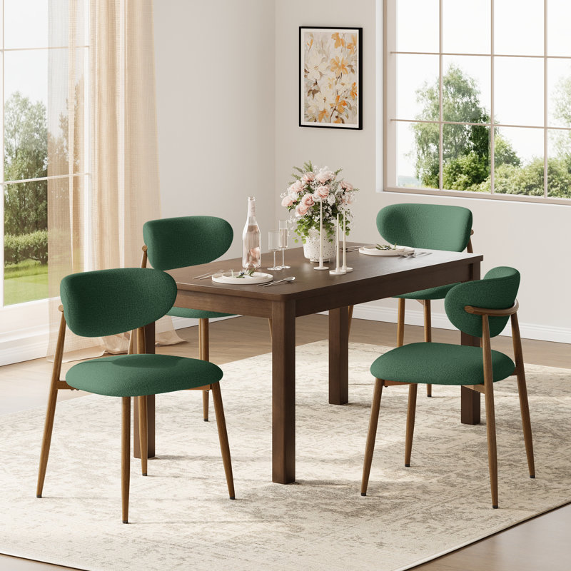Westhampton Upholstered Dining Chair with Metal Frame, Green