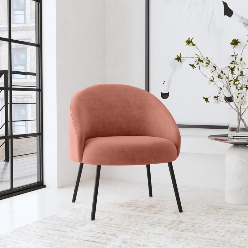 Chaise d'appoint rembourrée Esko, Rosé