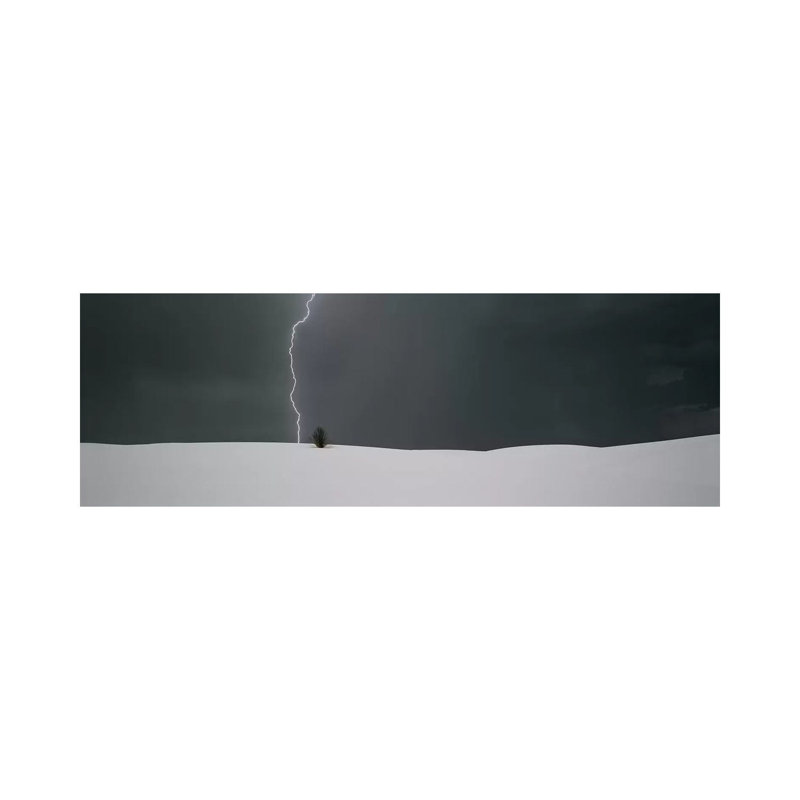 A Lone Lightning Bolt, White Sands National Monument, New Mexico, USA - Wrapped Canvas Panoramic Print