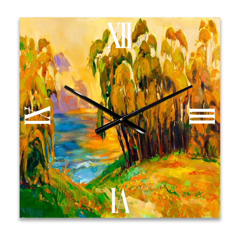 Horloge murale Trees by the Riverside, Moyen