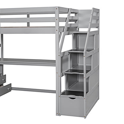 Loft Bed With Desk And Shelves