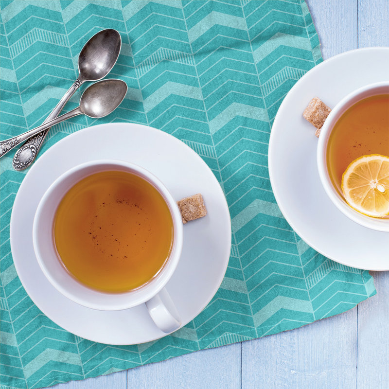 Stephenie Tea Towel Kitchen Towel, Turquoise/Teal, Cotton Twill