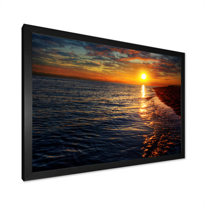 " Wave Breaking Sandy Beach Sunrise "