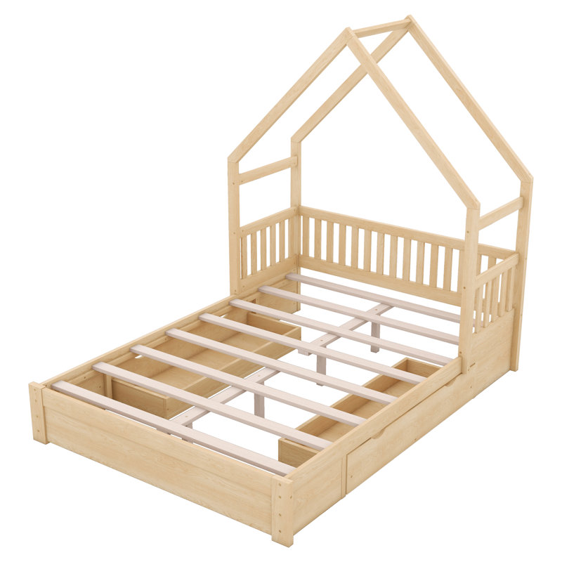 Grands lits plateforme en bois rustique avec tiroirs de rangement pour la maison
