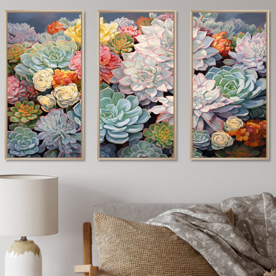 Blue Succulent Dessert Charm - Ensemble de décorations murales succulentes