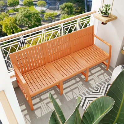 Polypropylene 3 - Seater Indoor/outdoor Furniture, Apricot Brown , All Weather, Lightweight, Hassle Assembly For Indoor Conversations 1 Piece Outdoor Patio Furniture Of Polypropylene, Waterproof,