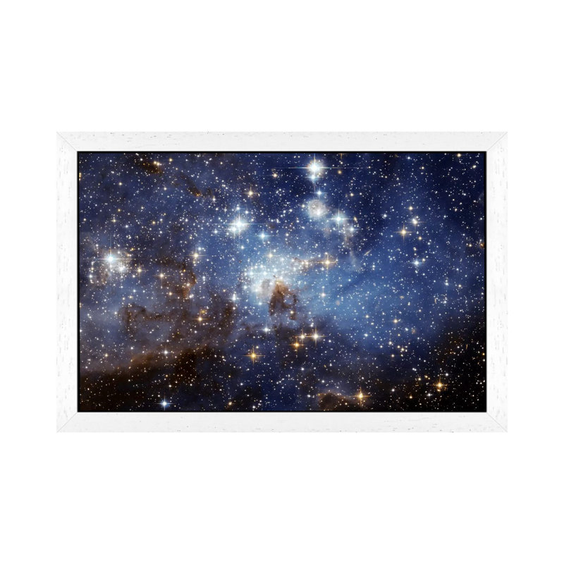 LH-95 Stellar Nursery (Hubble Space Telescope) - Floater Frame Print on Canvas, 152.5 cm H x 101.5 cm W, White Framed Canvas