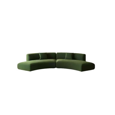 Demi-cercle vert olive avec canapé incurvé