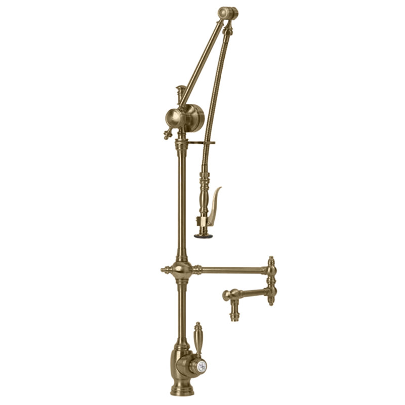 Gantry Kitchen Faucet, Antique Brass, Without Soap Dispenser