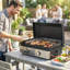 Outsunny 2 Burner Grill Griddle Portable Gas Plancha 6 kW, Black