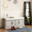 Storage Bench with 2 Drawers and 2 Cabinets, Shoe Bench with Removable Cushion-1999873354