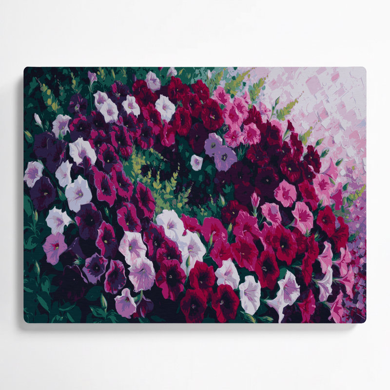 Art mural en métal Botanical Petunias, H 20 po x l 30 po