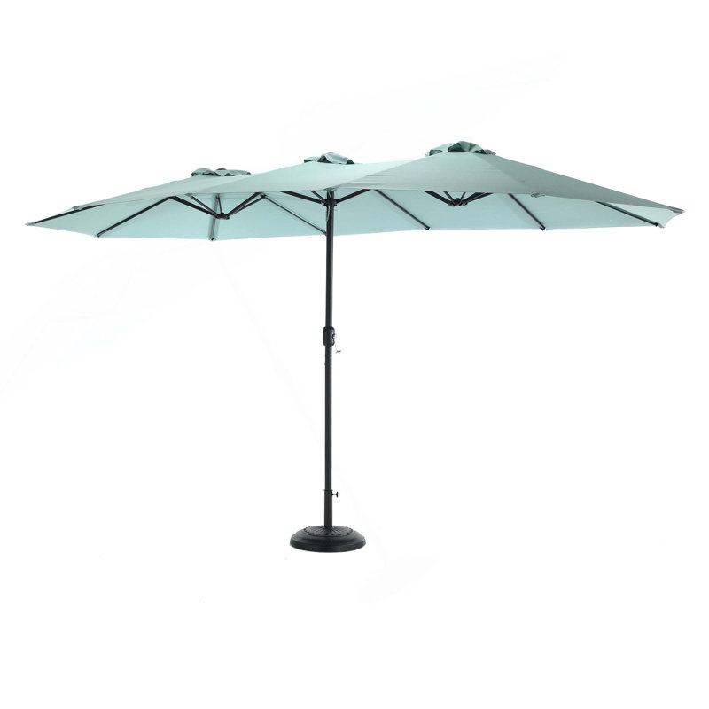 Grand parasol rectangulaire double 14,8 pi avec manivelle, Vert clair