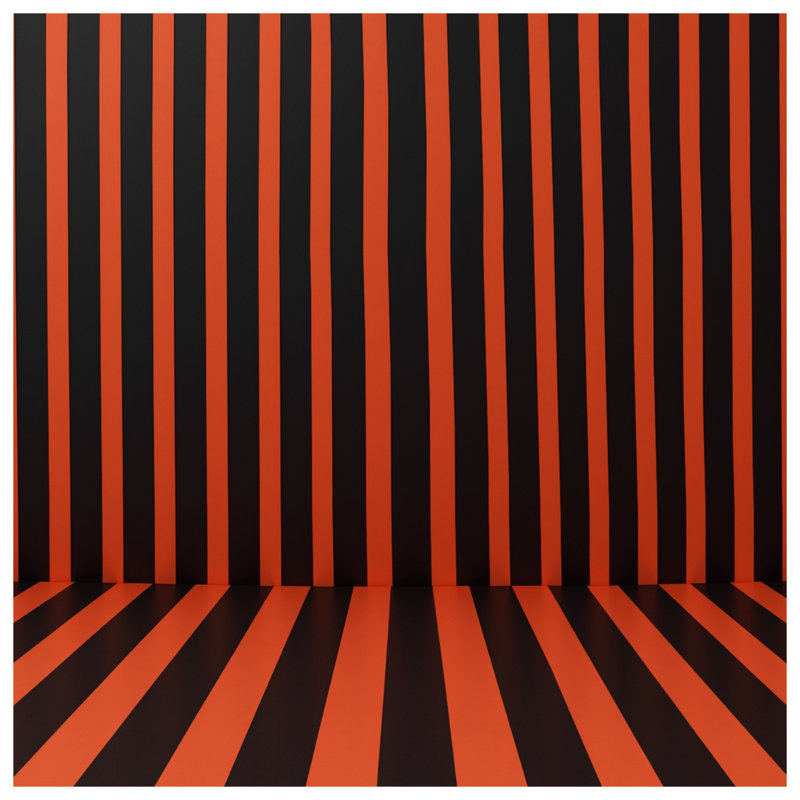 Coussins décoratifs à rayures noires et orange, 14 X 14 pouces