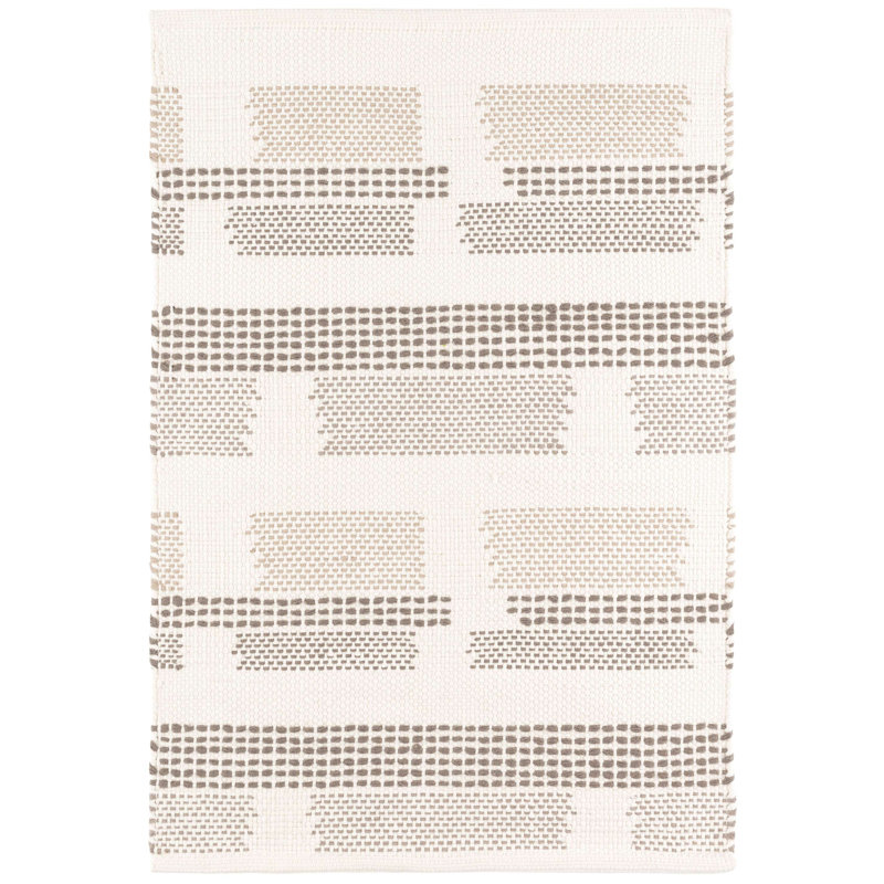 Tread Lightly Grey Handwoven Cotton Rug, Rectangle 5' x 8'
