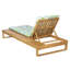 Chaise longue en bois d'acacia à finition teck avec ensemble de coussins à 2 feuilles de noix de coco de 1,57 pouce, 4 positions réglables avec une surface latérale plate, pour la piscine - version assortie crème, gris foncé disponible