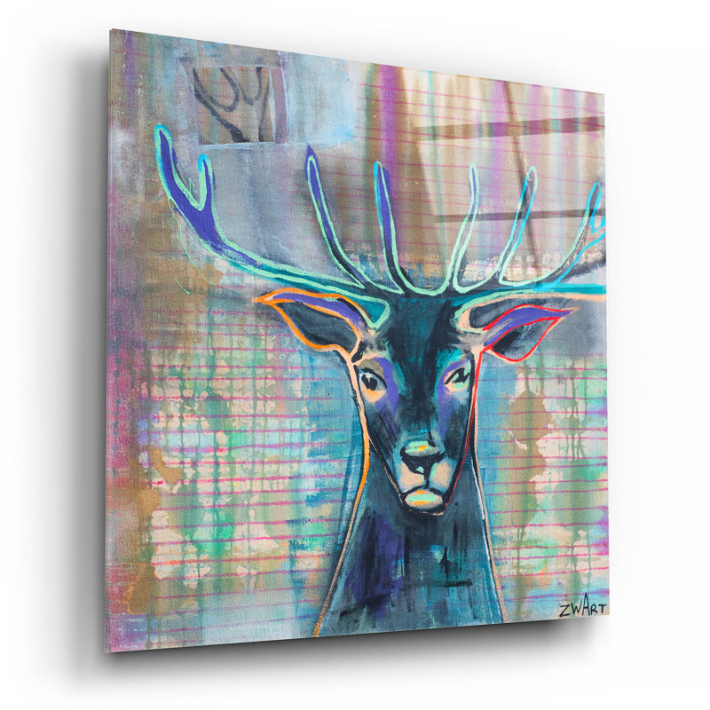 «Dear Deer» par Zwart, H 12 po x l 12 po x P 0,13 po