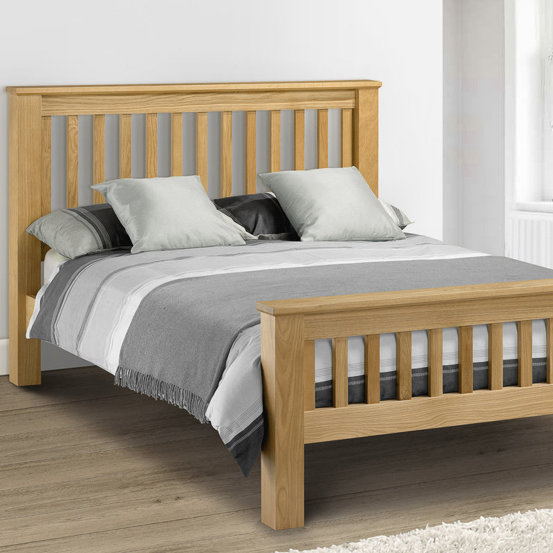 Solid Wood Bed with Mattress, Double (4'6)