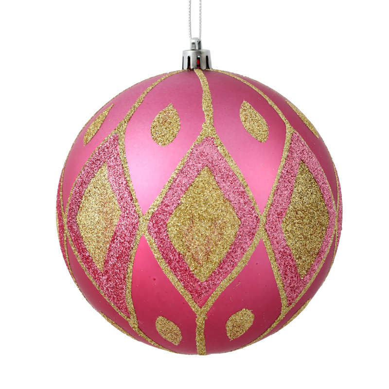 Ornement boule de diamant pailleté mat, Mauve