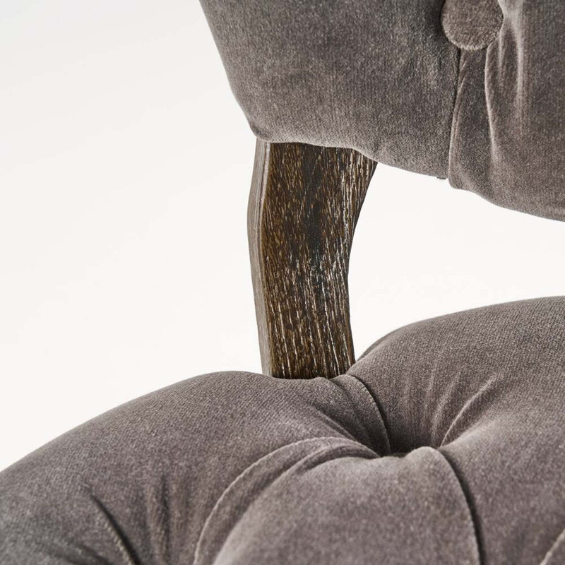 Elegant Tufted Back Dining Chair, Charcoal