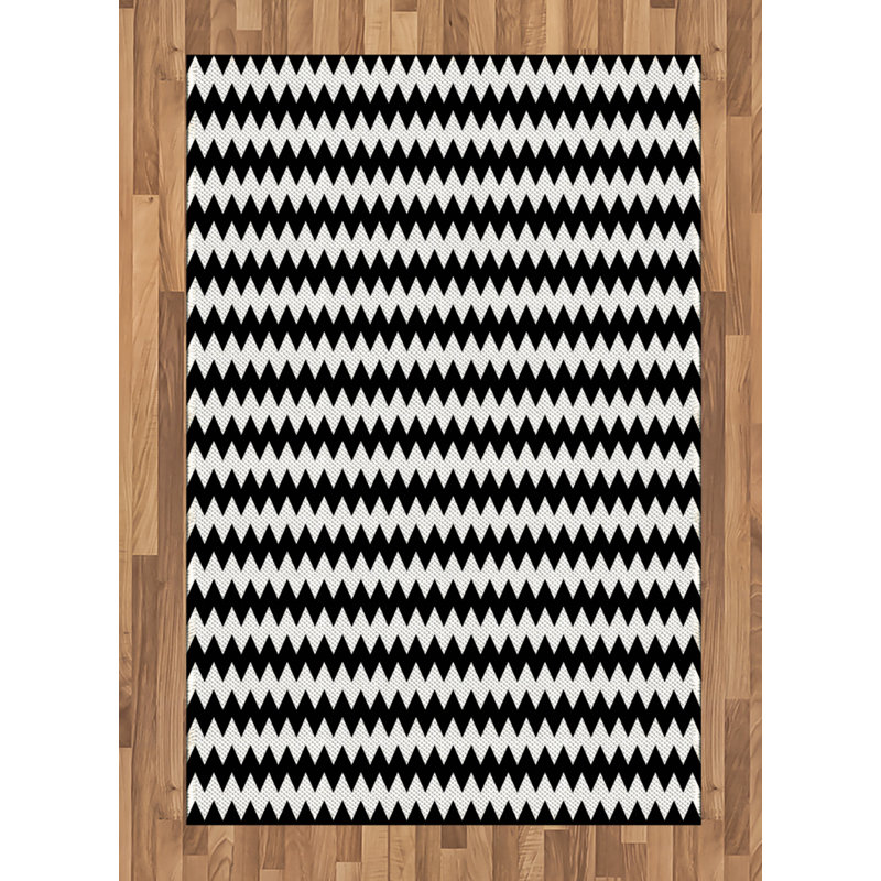 Chevron High Density Long Fiber Poly Threads Decorative Area Rug Carpet, Rectangle 4' x 5'8"