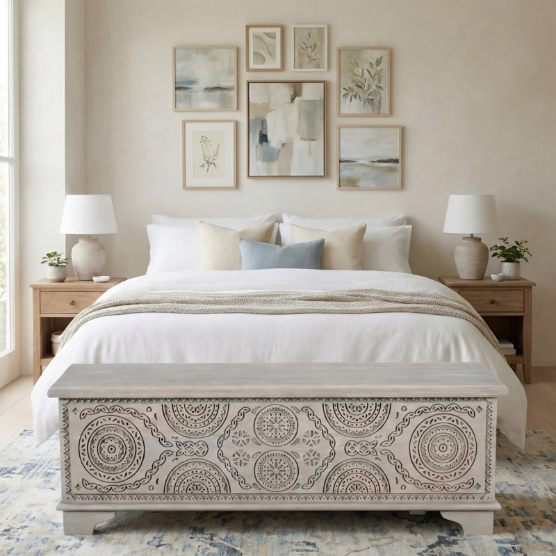 Berlene Solid Wood Storage Bench