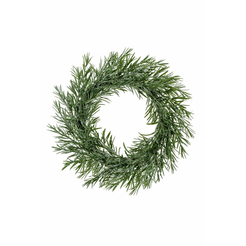 Couronne en mélange de PVC 13,5 po Glyde Glittered Fir