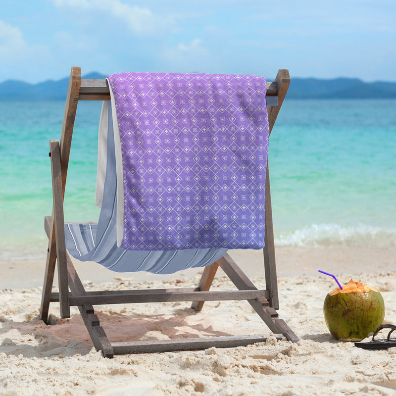 Katelyn Elizabeth Cotton Blend Beach Towel, Blue/Purple