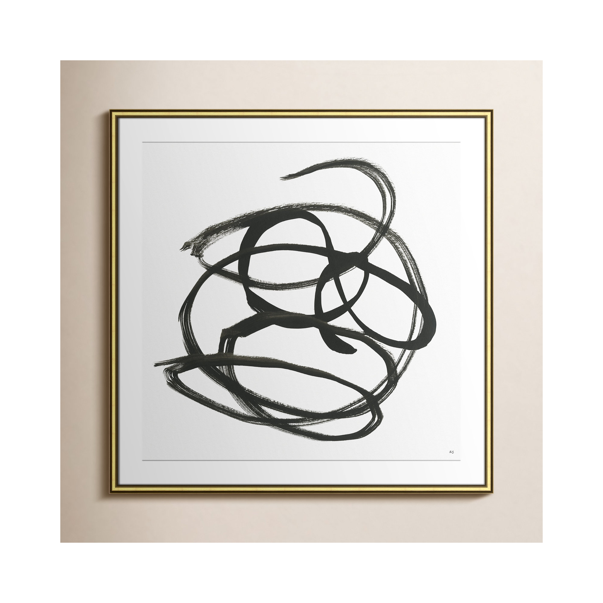 Along The Path I by Susan Jill, 28.75" H x 28.75" W x 0.88" D, Gold