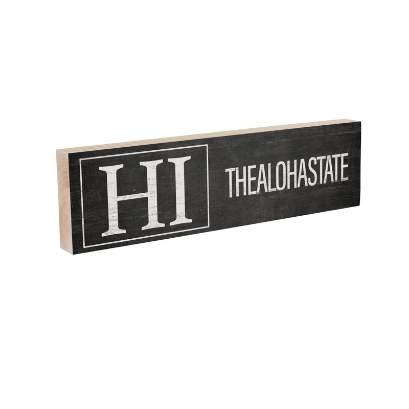 Enseigne en bois State Hawaii 18 x 5 po