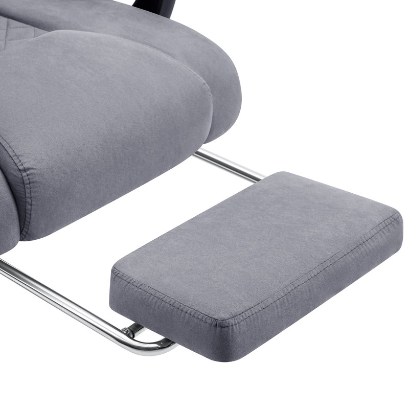 Office Chair With 6 Points Vibration Massage Ergonomic Executive Office Chair Reclining High Back With Foot Rest, Gray