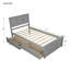Lit plateforme avec rangement, 2 tiroirs avec roulettes, cadre de lit simple-525657017