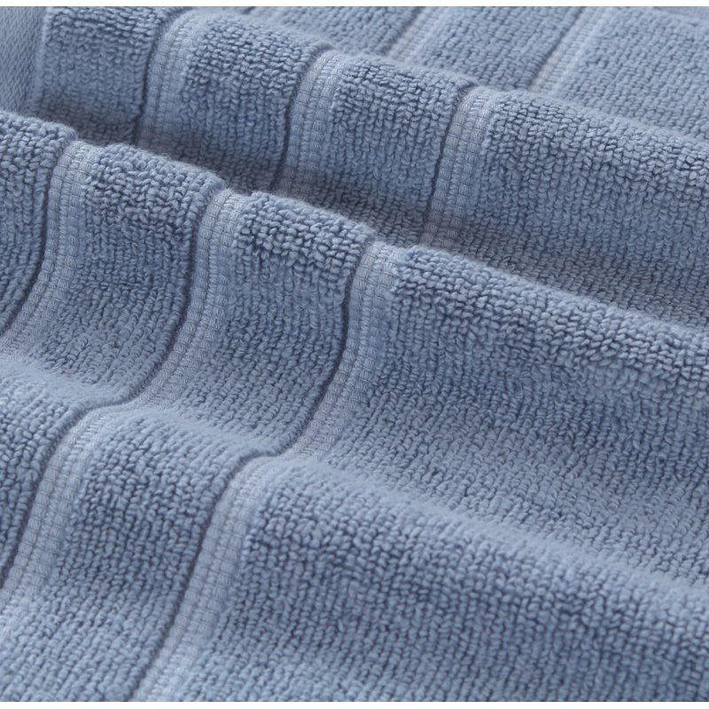Ensemble de serviettes en coton 18 pièces Bibb Home Zero Twist (9 couleurs disponibles), Bleu cendré