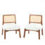[Ensemble idéal pour les patios extérieurs de 2 personnes] Chaise d'appoint de style moderne beige avec dossier tissé, structure en bois robuste, sièges d'appoint minimalistes et élégants pour le salon, la chambre à coucher ou le bureau