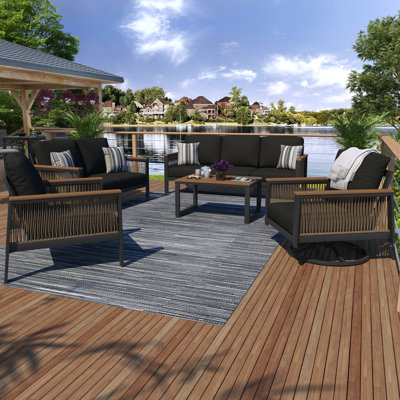 Townsend 5 Piece Sunbrella Sofa Seating Group with Cushions by Birch Lane