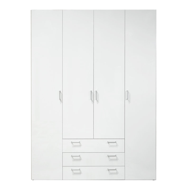 Orval 4 Door Manufactured Wood Wardrobe, White