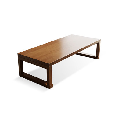 Brown Solid Wood Rectangular Coffee Table