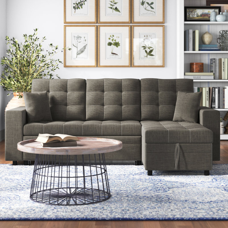 Areliz Upholstered L-Shaped Sectional Right Hand Facing, Ash Black