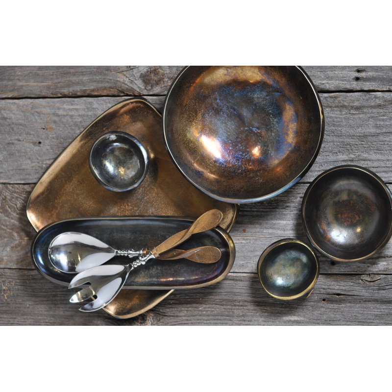 Eclipse Handmade Aluminum Dessert Bowl, Bronze