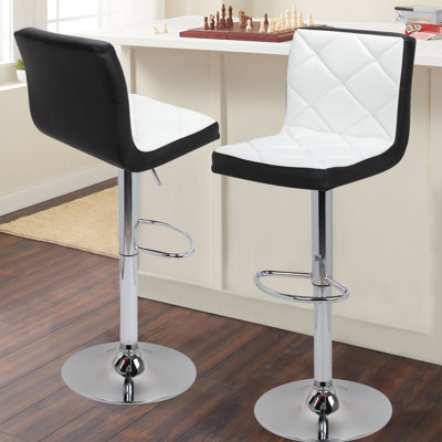 Marte Swivel Adjustable Height Bar Stool Pub Armless Barstool