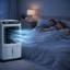 Ventilateur de refroidissement portatif, 3 vitesses, réservoir de 1 600 ml, télécommande, minuterie 2/4 / 8H, débit d'air réglable, pour bureau de chambre à coucher