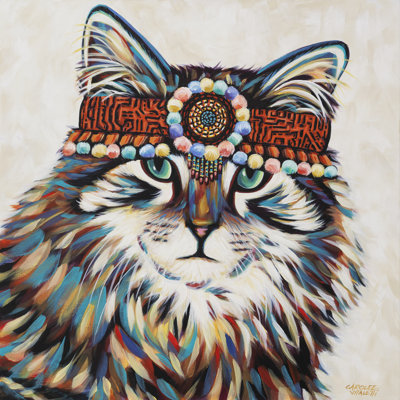 Hippie Cat II by Carolee Vitaletti - Wrapped Canvas Painting