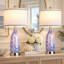 Ensemble de lampes de table en verre 25 po Coastal Art avec prise USB-C et CA, veilleuse intégrée, ampoules DEL incluses-124582014