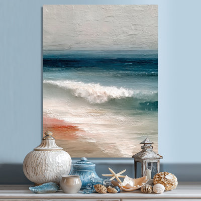 Summer Beach Waves Shorelines In Prince Edward Island - Coastal Wall Art, White Coastal Canvas Print