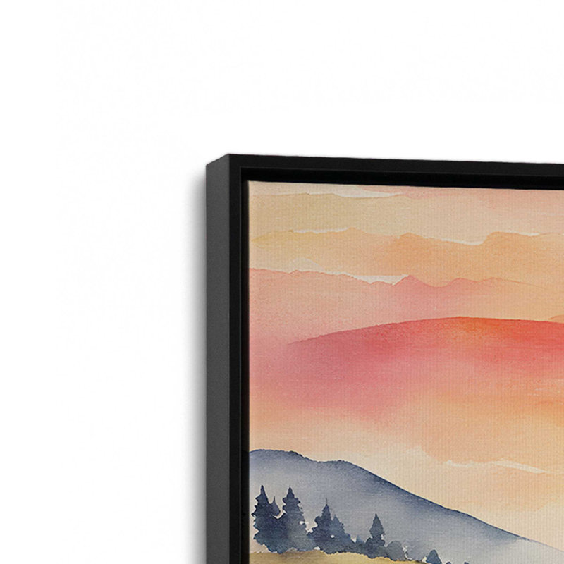 «Rolling Hills and Wildflowers», reproduction sur toile, H 32,75 po x l 48,75 po x P 1,75 po, Cadre flottant noir satiné, 1