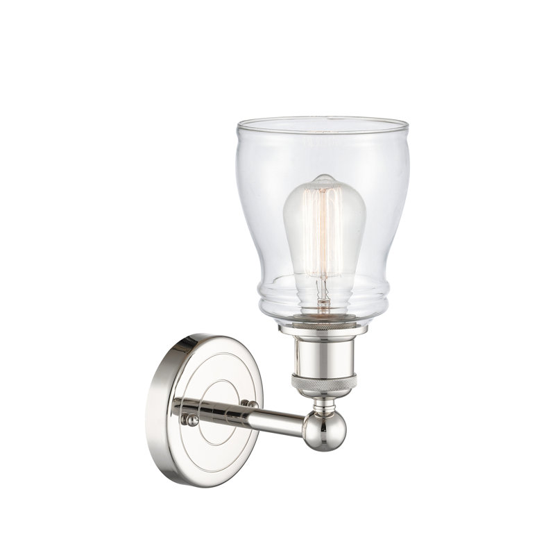 Cascades Armed Sconce, Clear, Polished Nickel