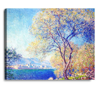 Reproduction d'art classique, Antibes, vue depuis les jardins de Salis par Claude Monet, estampe numérique sur toile pour décoration intérieure