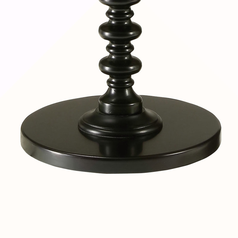 Table de bout ronde en bois, Noir