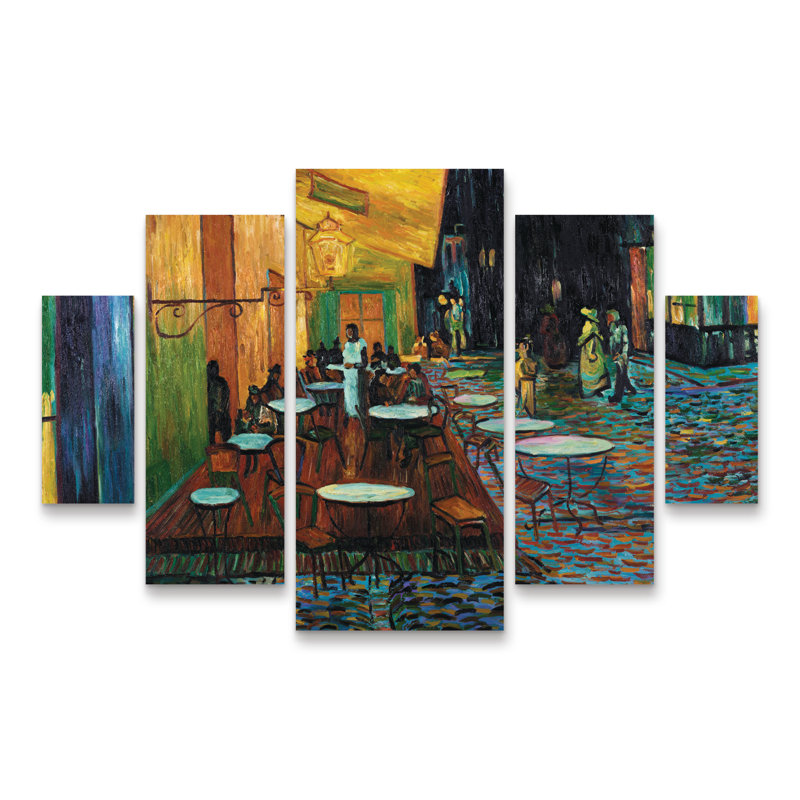 Vincent Van Gogh «Cafe Terrace», ensemble de panneaux à losanges